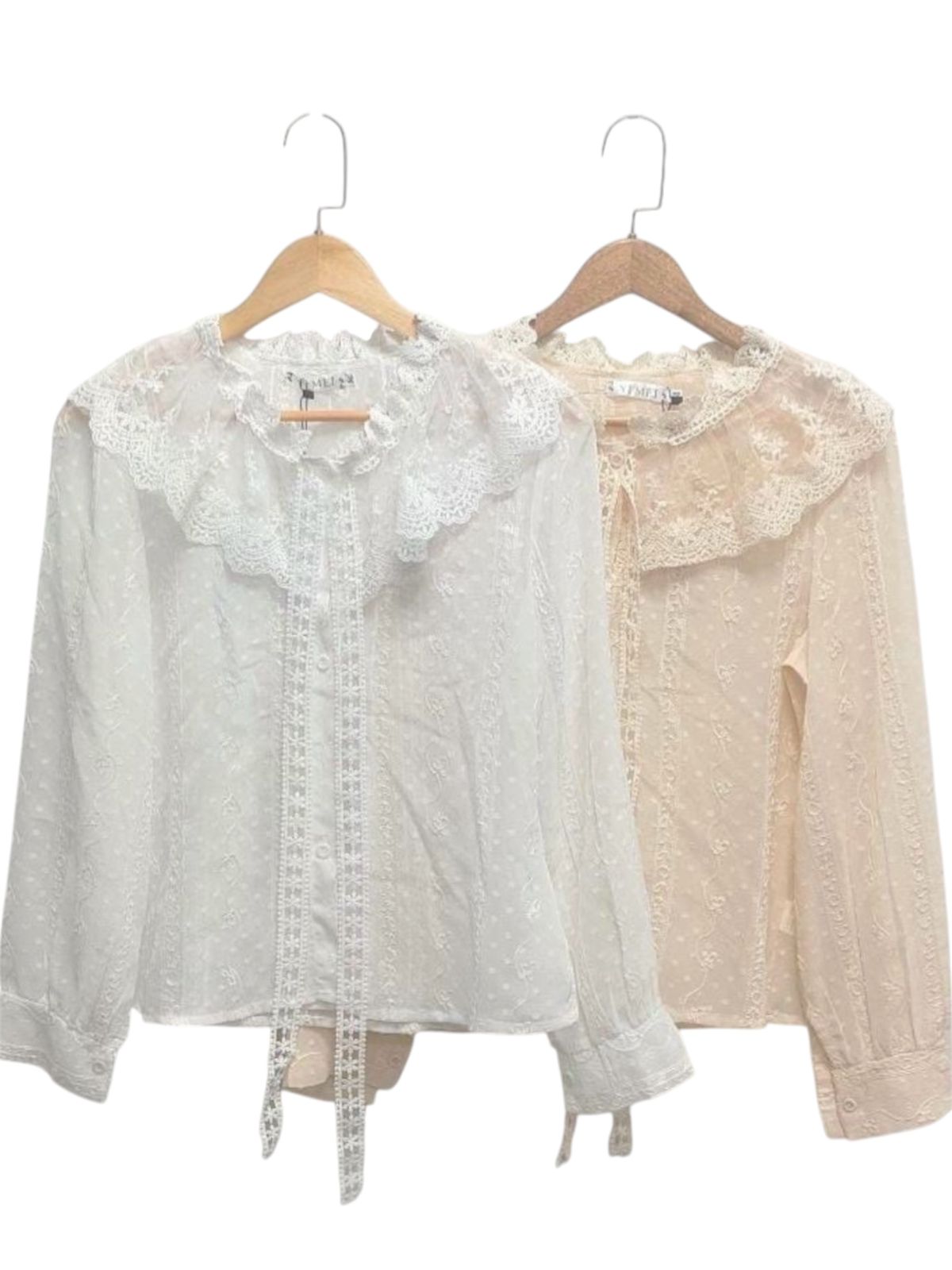 CAMISA DE GASA BLANCA CON CINTA